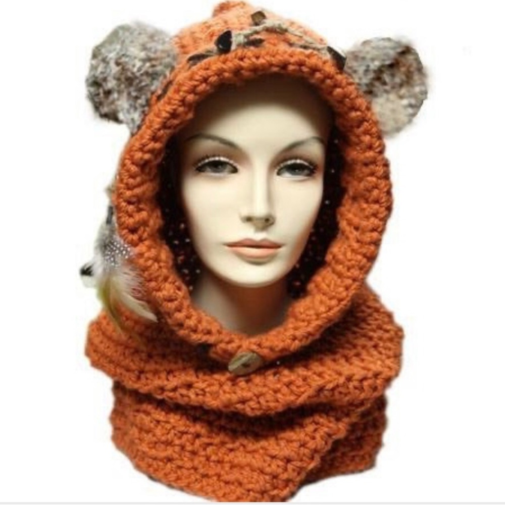 Ewok Halloween Inspired Costume Hoodie Crochet Handmade Star Wars
